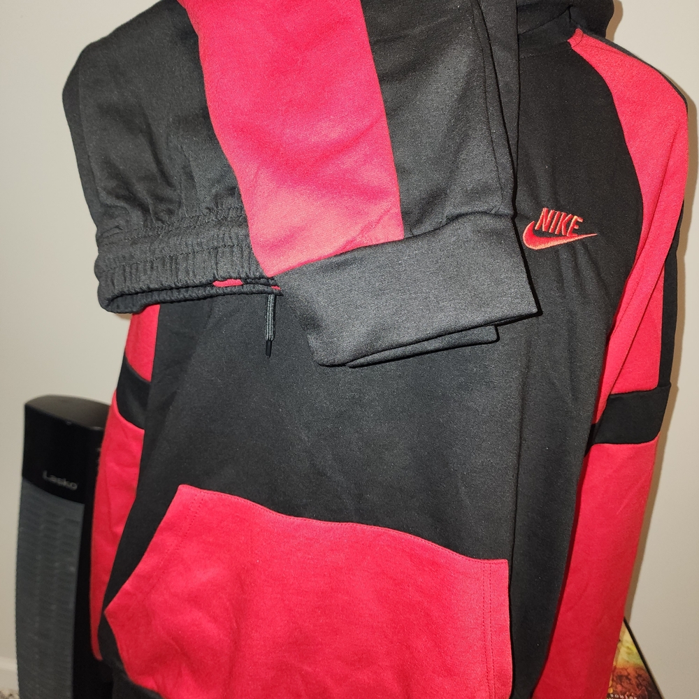 Nike Red and Black Hoodie and Sweatpants Set